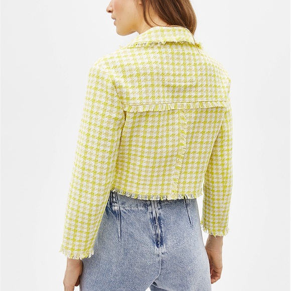 Bershka houndstooth print cropped blazer jacket XS - Picture 5 of 5